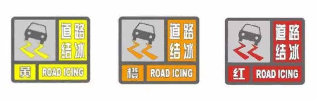 1,道路结冰黄色预警信号