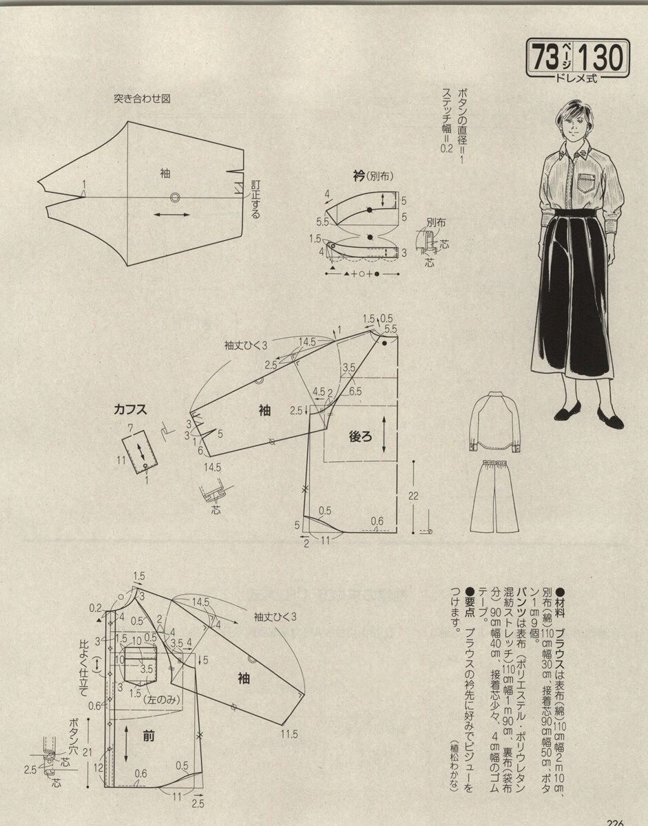 日本服装制作杂志贵妇人ladyboutique130款结构纸样合集