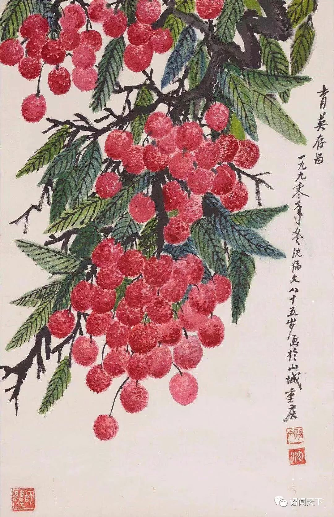 沈福文国画《荔枝》46x69cm