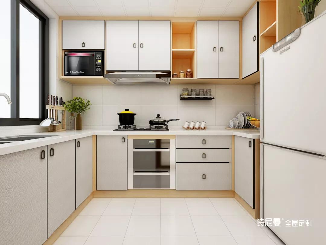 吊柜 地柜是现代家庭最常见的设计方式,最大限度的利用空间,把厨房