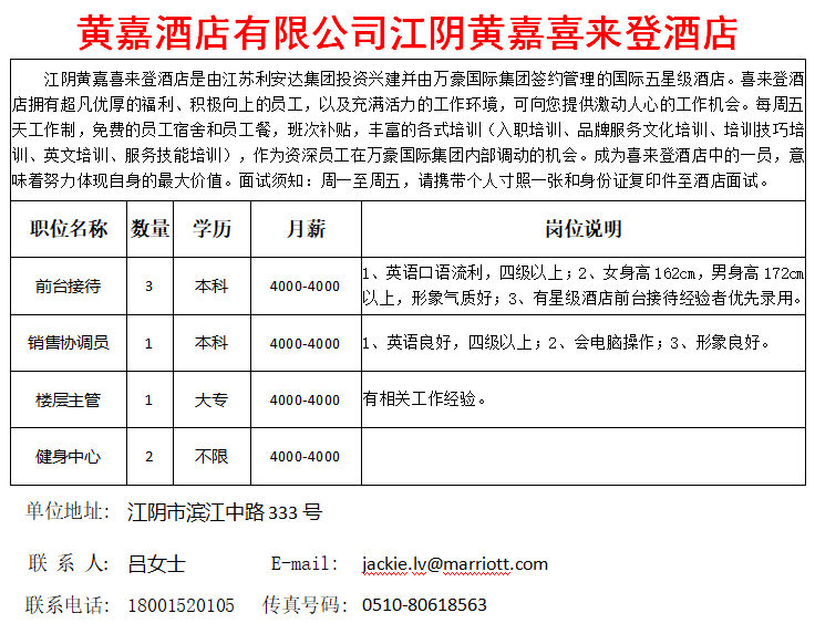 江阴最新招聘信息_江阴本周最新人才招聘信息