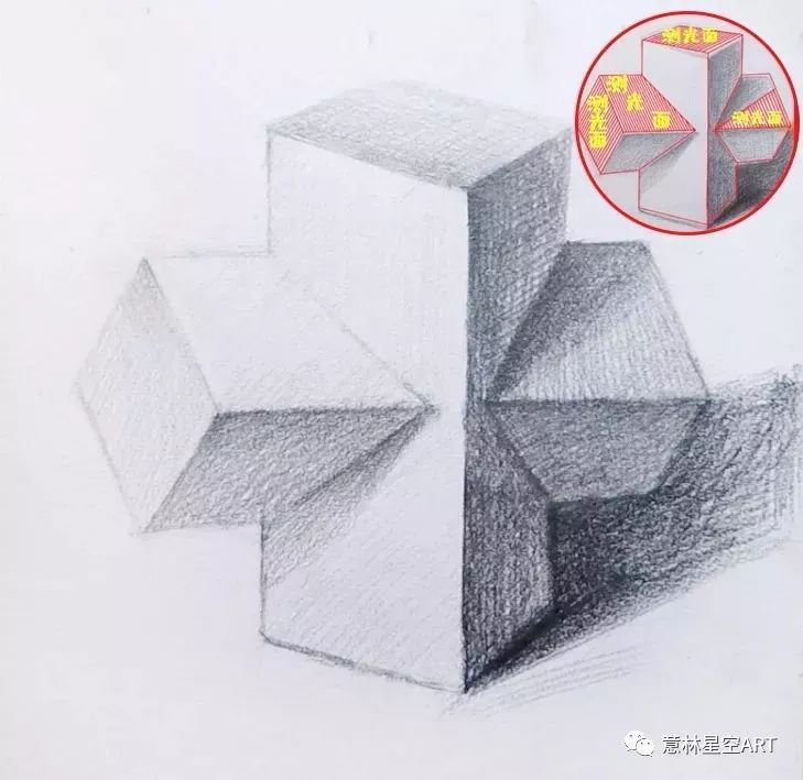 原来素描穿插长方体要这样画!