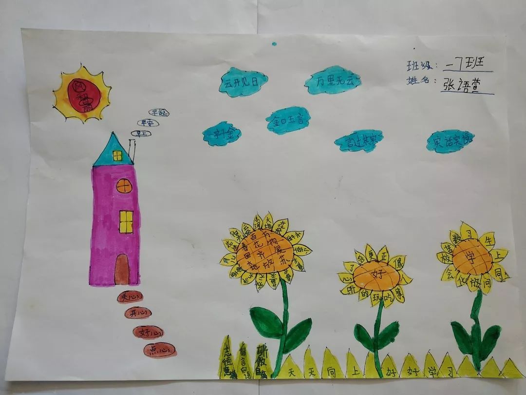 快看一年级萌娃生字开花作品展