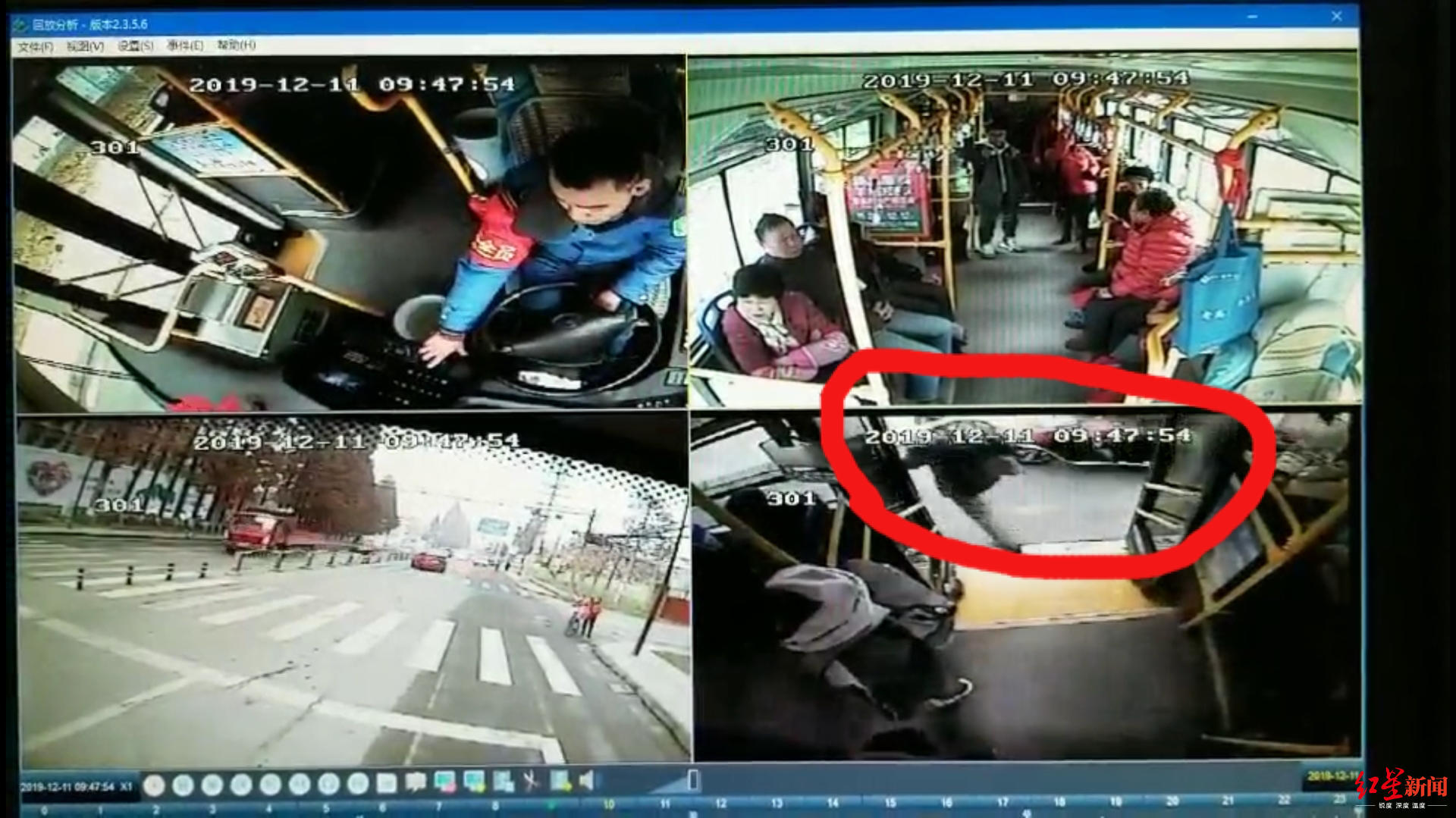 电瓶车撞倒七旬老人还逃跑，公交司机下车猛冲几十米逮着了