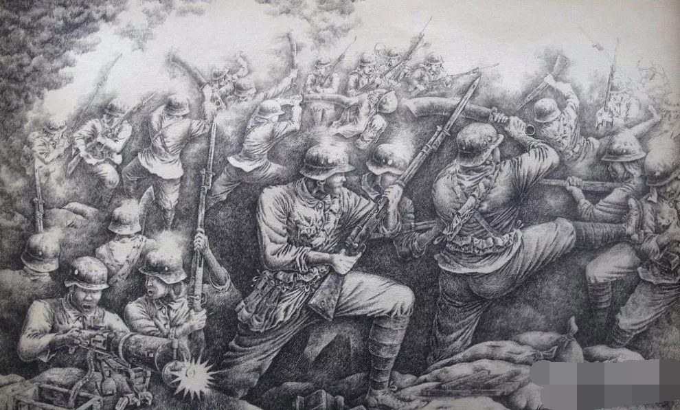 南京保卫战的油画