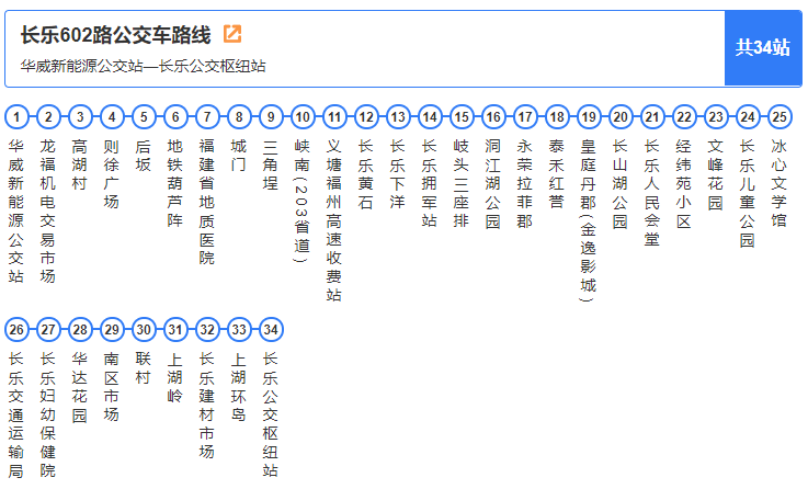 长乐611路公交车路线