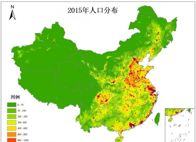 1990-2015地图告诉你:25年间中国人口密度有哪些变化?
