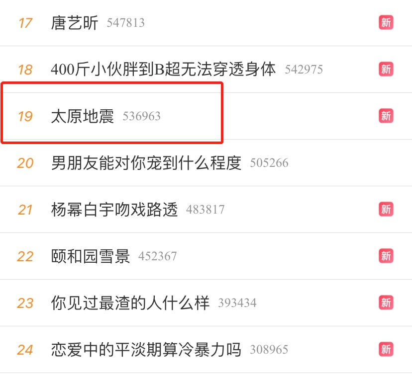 今天太原地震上了热搜!@中国地震台网:有点蒙