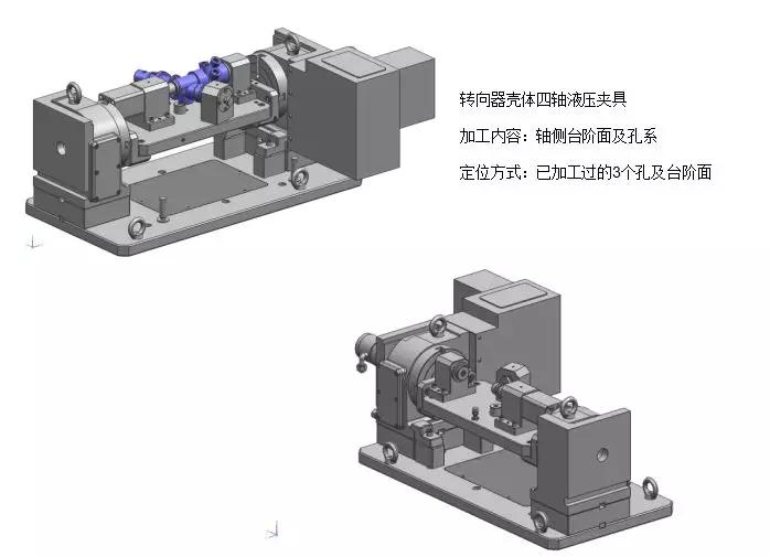 转向器壳体四轴液压夹具干货图集来袭!