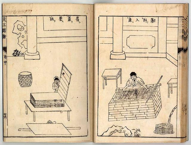 中国17世纪的工艺百科全书明代宋应星的天工开物中插图插画