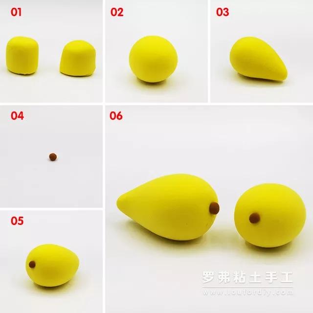 罗弗超轻粘土教程 — 水果系列之芒果制作图解