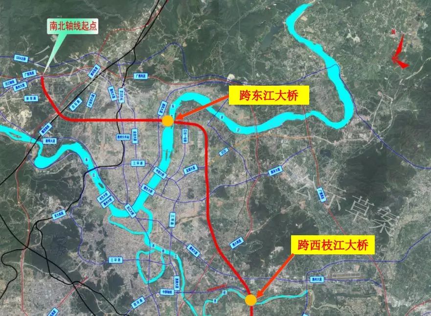 1号公路2座大桥位置示意图.