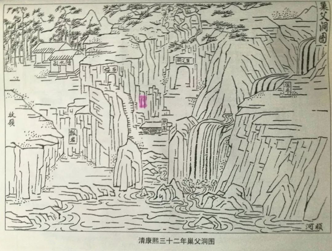 1693年清康熙《禹州志》除了对巢许文字记述外,还配有《巢父洞图.