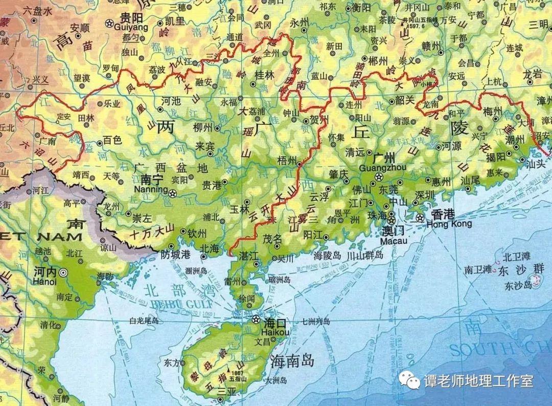 【知识拓展】如何从地理上区分南岭,五岭,岭南,两广,华南?