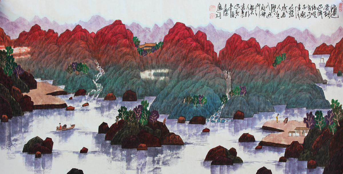 陈宝元色彩山水画作品欣赏