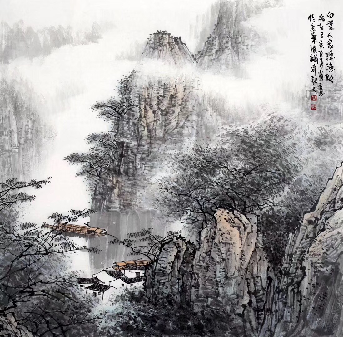 画家莫淇麟简介,画家莫淇麟山水画欣赏