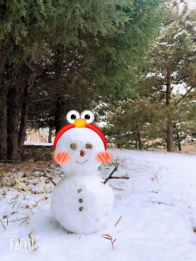 这是萌萌哒的兔子雪人长长的耳朵红红的眼睛看着让人觉得岁月静好微笑