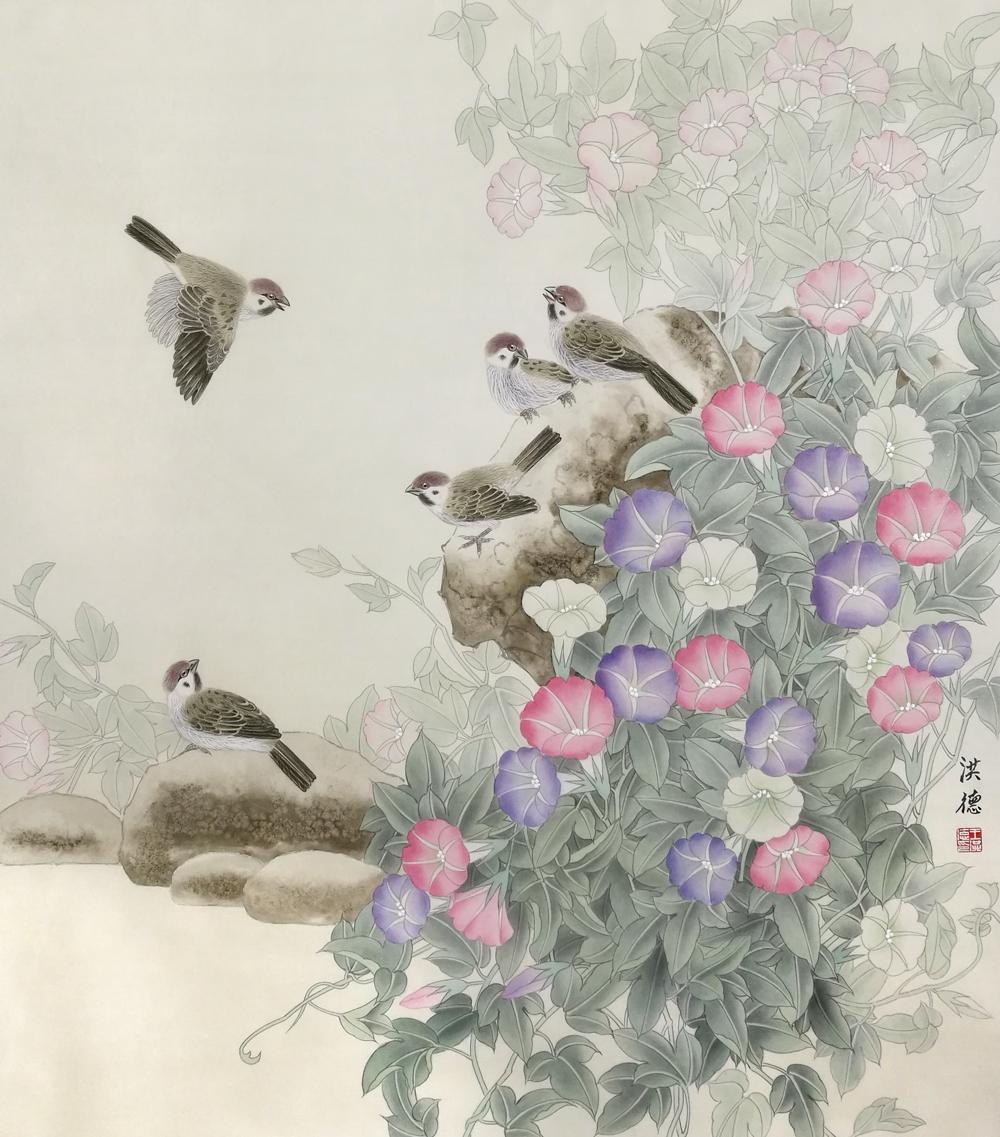 北京名人画院专业画家,四海名家画院特聘画家,北京工笔重彩画会会员