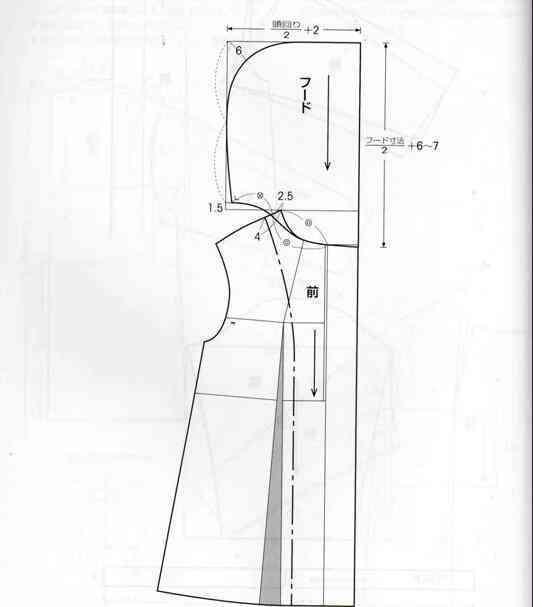 服装打版-连帽女大衣打版裁剪制图