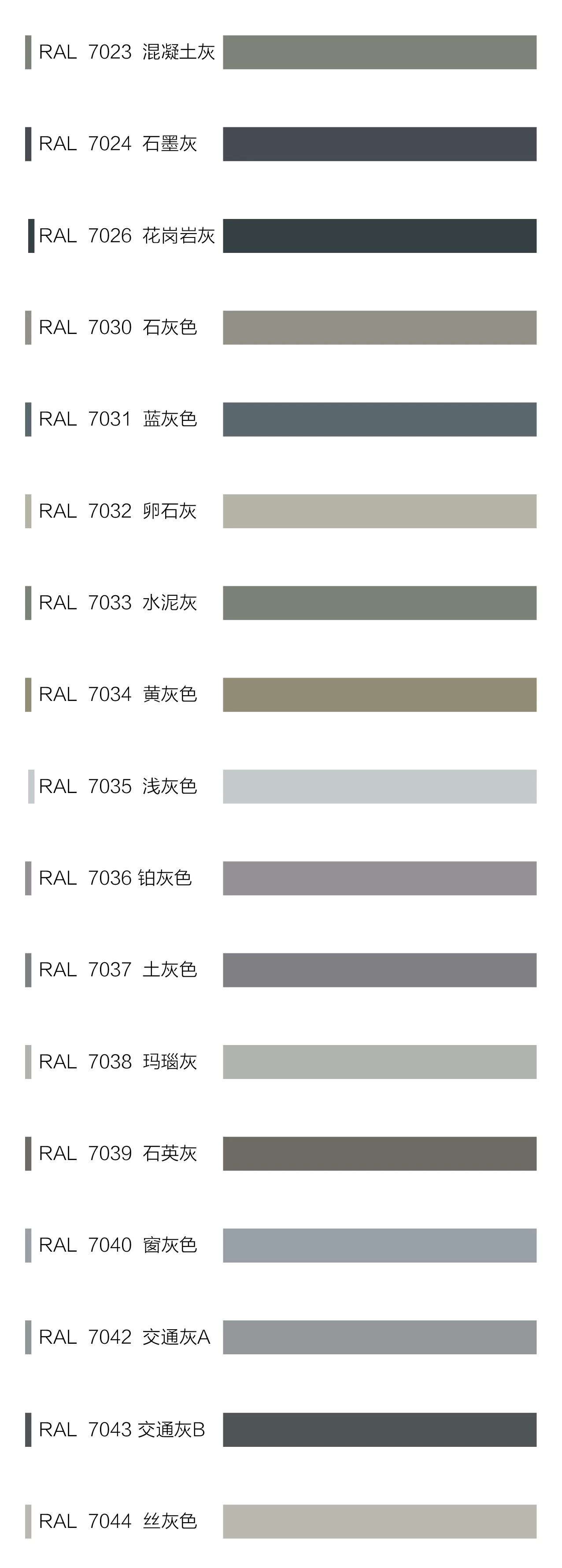 鑫隆涂水漆颜色选择依据劳尔色卡色值对照.