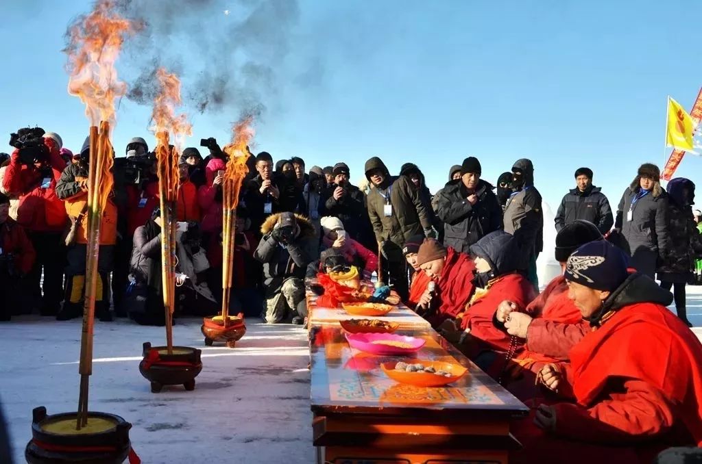 民俗内蒙古达里湖冬捕祭祀醒网