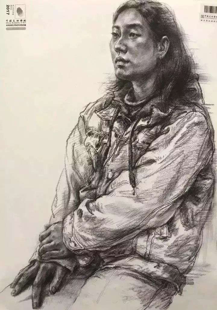 临摹精选丨女青年素描头像及半身像范画