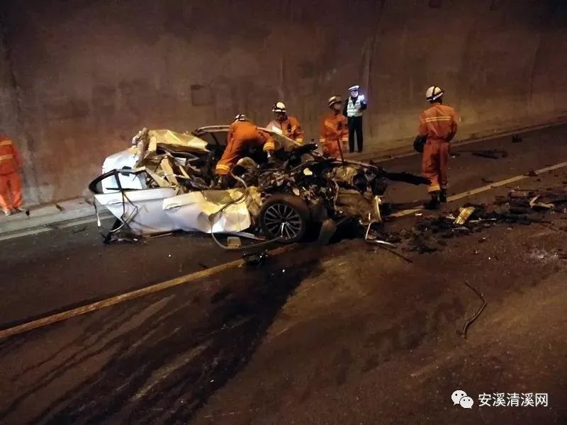 厦沙高速溪瑶隧道发生严重交通事故一人不幸遇难