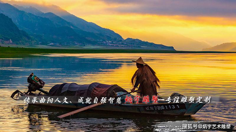 渔文化主题雕像定制,古代渔民渔夫雕塑,铜雕人物
