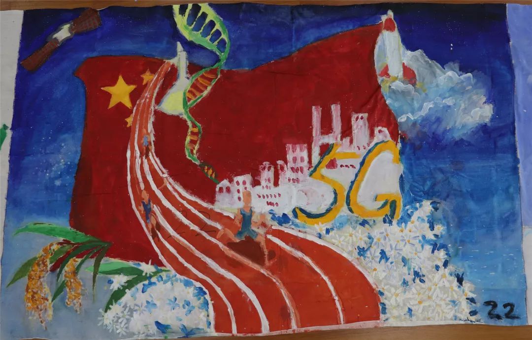 光高校园百米长卷绘画创作大赛巍然绽放