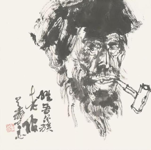 以形写神,放笔直取——王首麟大写意水墨人物头像作品