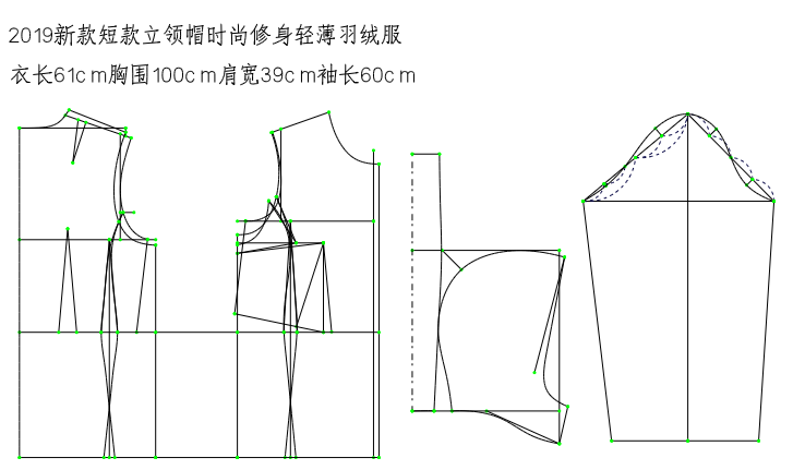 【视频课】短款修身连帽羽绒服的制版