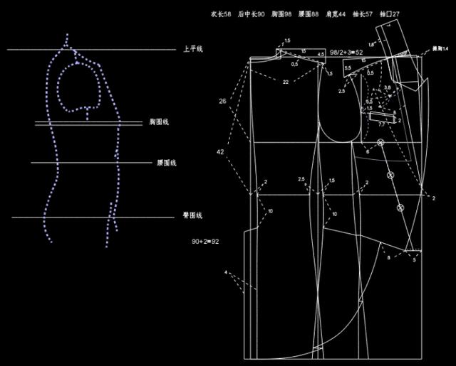 服装制版-男西装燕尾服打版裁剪制图教学一看就会