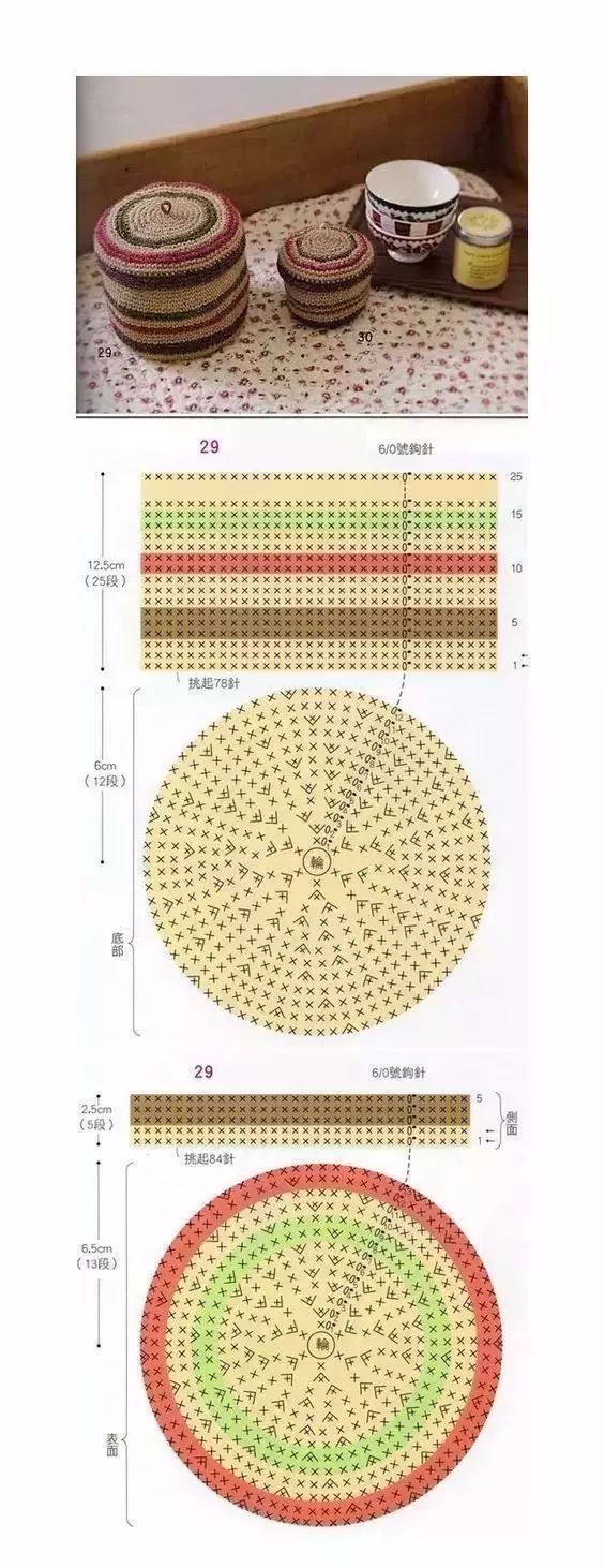 把旧毛衣都拆掉之后,钩个收纳篮装装东西吧~(附教程)