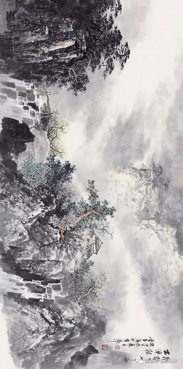 质朴厚重!他的山水画作品有南方山水的灵动,也有北方山水的风情