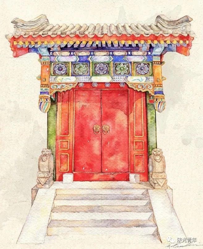 "门当"与 "户对"最初是指古代大门建筑中的两个重要组成部分.