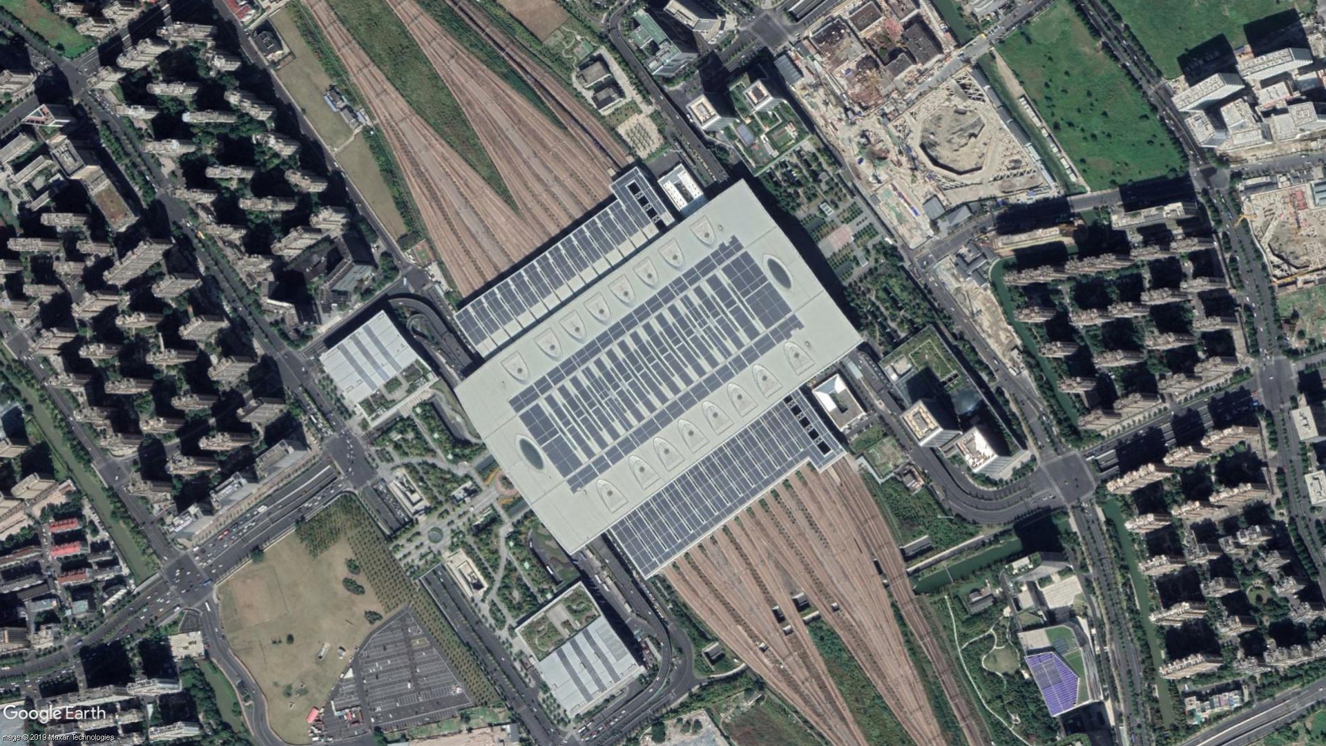 卫星俯拍中国10大高铁站西安北站规模最大北京南站形状最美