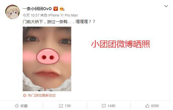 小团团微博晒照粉丝大呼可爱近期一姐风波没有影响到她