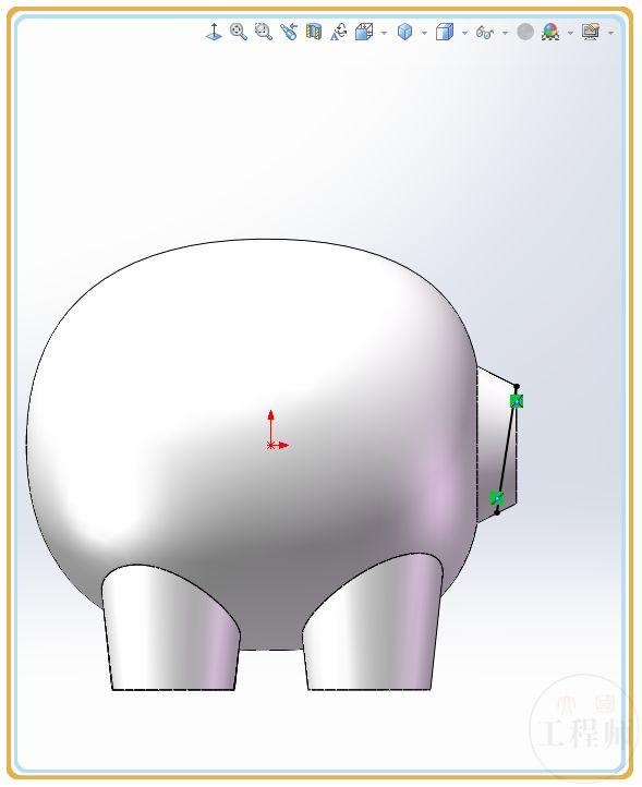 用solidworks画猪,用solidworks画 用solidworks建模的小猪储钱罐,此图耳朵比较难画