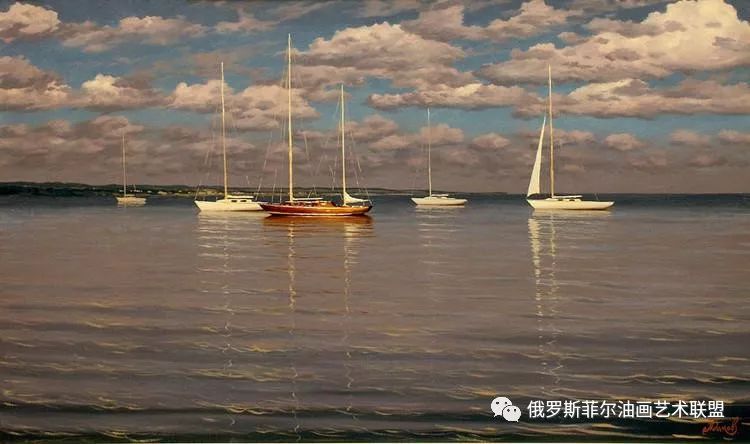 俄罗斯写实派画家阿列克谢阿达莫夫海景风光油画作品欣赏