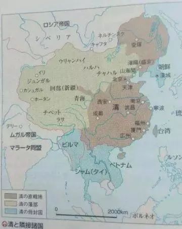 日本教科书上的中国历代版图,比起韩国来说还是客观多了