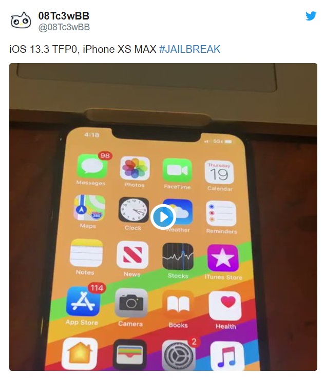 苹果iPhone 11/XS系列iOS 13.3越狱有希望：黑客发现新tfp0漏洞