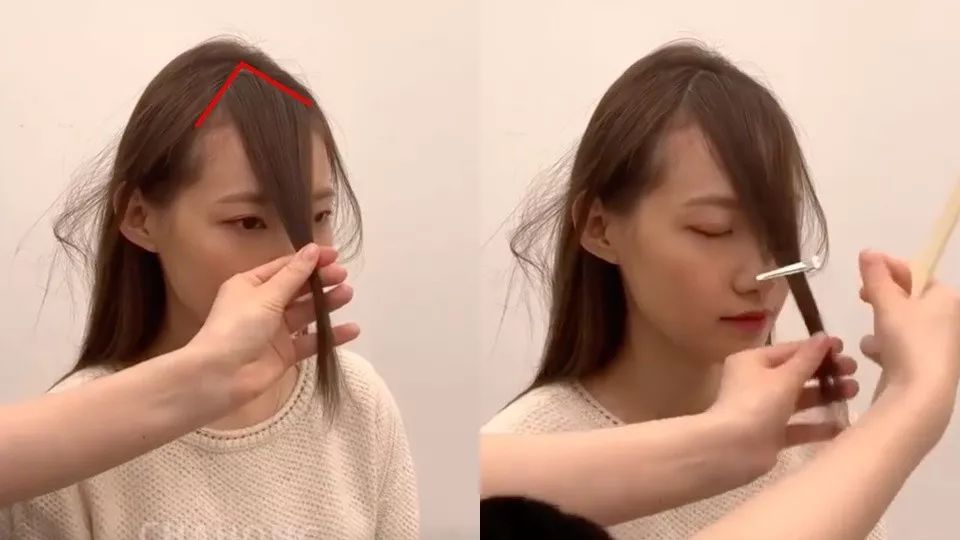 发型师分享实用的剪'瘦脸刘海'技巧!手残也能一次上手