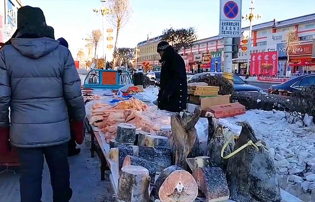 東北零下37度，賣魚是個「木匠活」，要會用鋸，網友：開眼界了 寵物 第6張