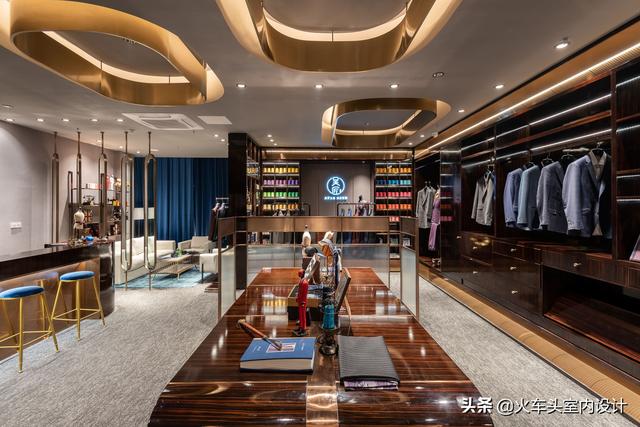 西装高端定制服装店轻奢风格丨su模型 全套cad施工图纸