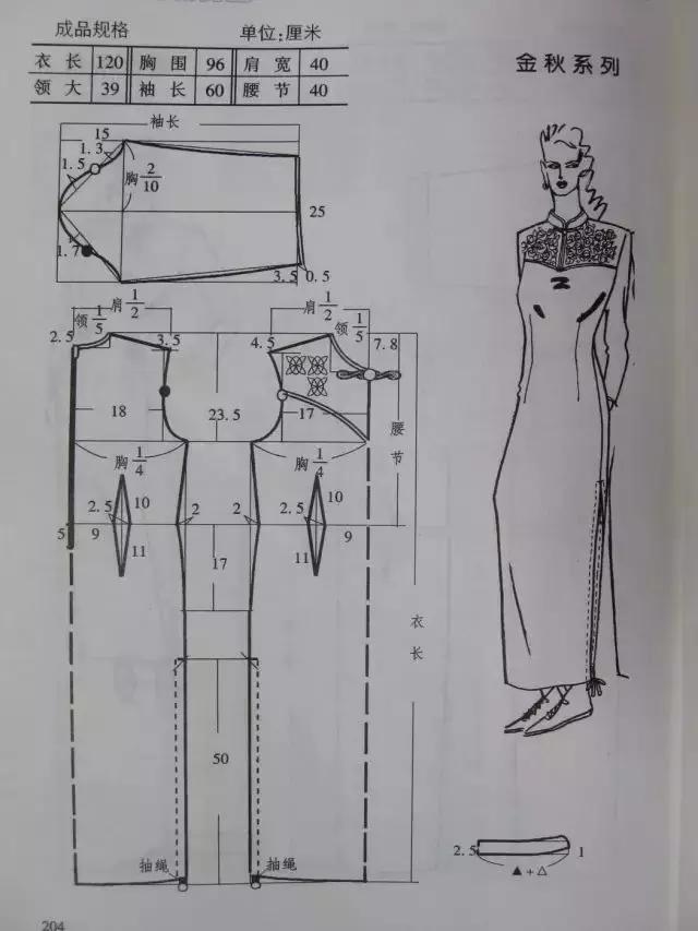 干货 旗袍裙的设计与裁剪图