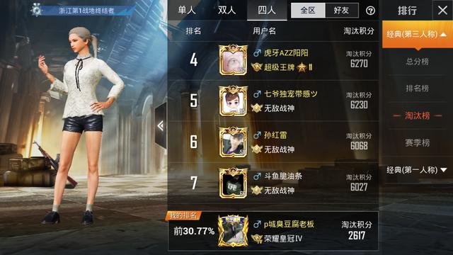 和平精英s4赛季我们一起来看战神榜
