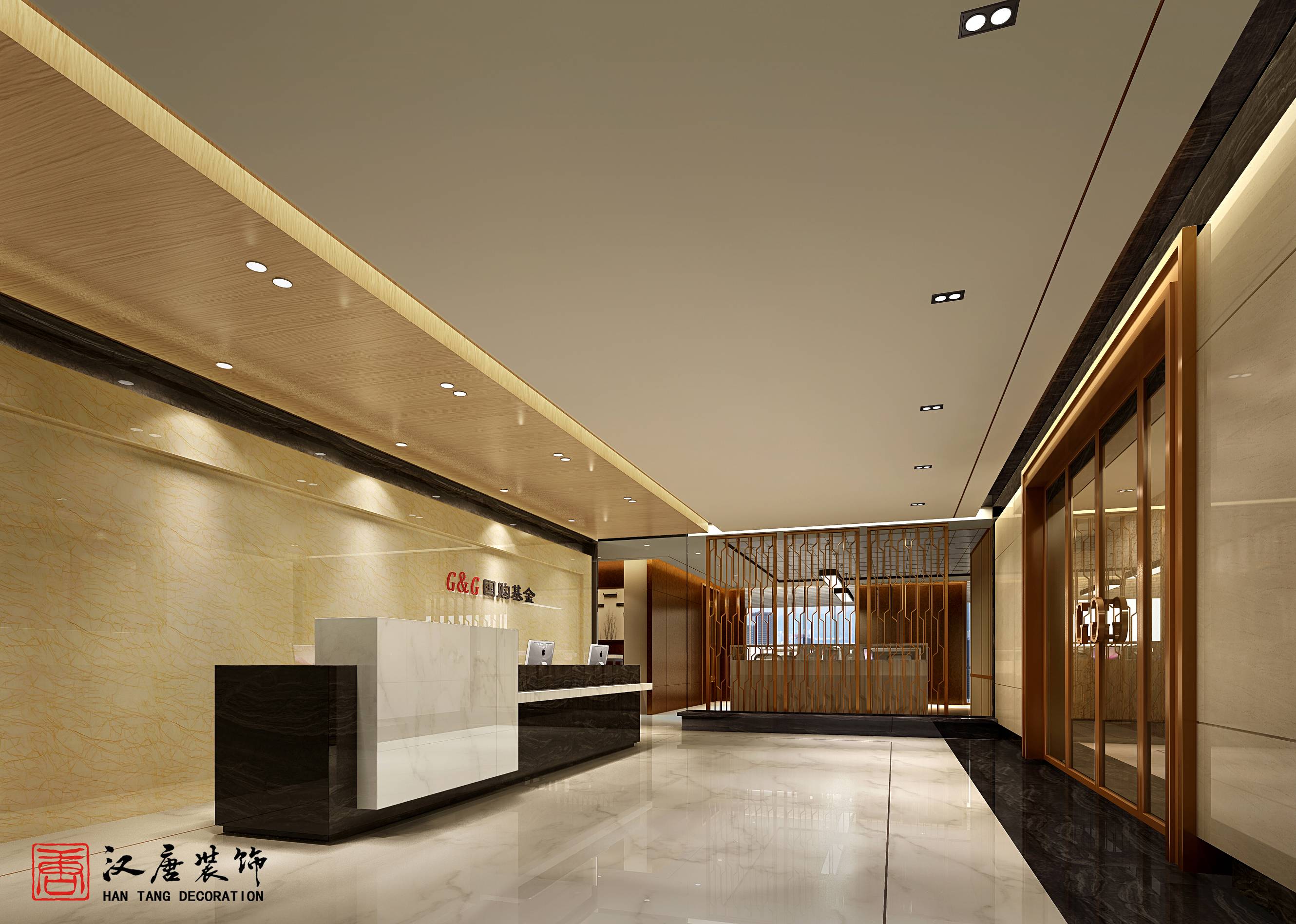 Z02-0621新中式酒店售楼处接待大厅前台 - 草图大师模型