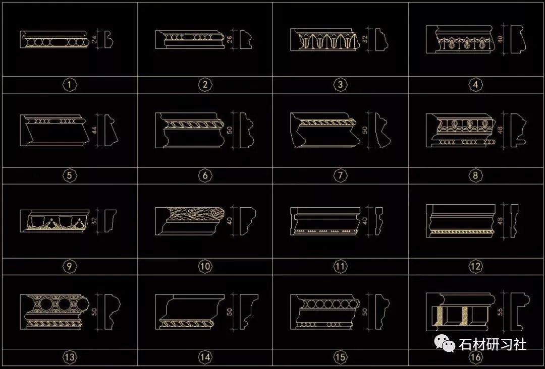 精华图集 | 石材cad装饰线条图集,快收藏起来吧