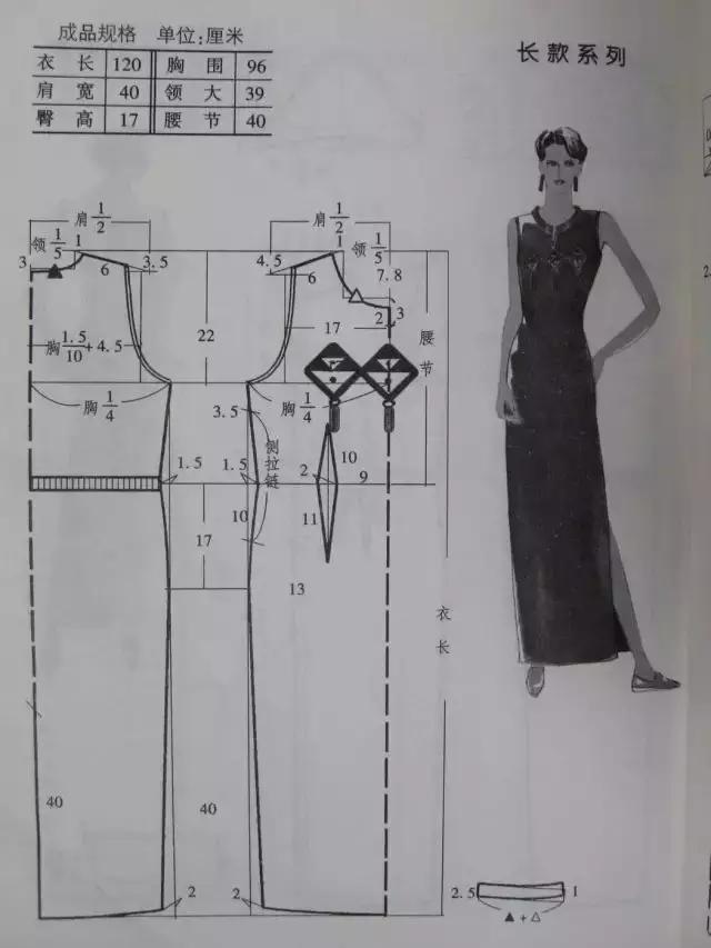 干货| 旗袍裙的设计与裁剪图