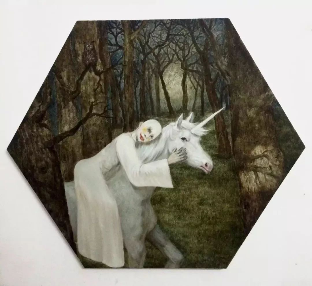 《仲夏夜之梦③》直径:80cm / 布面油画
